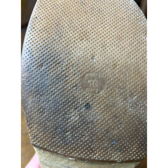 Gionata Dardi Rustic Leather Wooden Clogs Made in Italy Sz 10 Strap Ring Studs - Picture 5 of 8